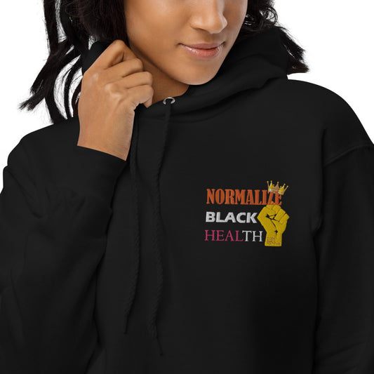 Unisex Normalize Black Health Hoodie