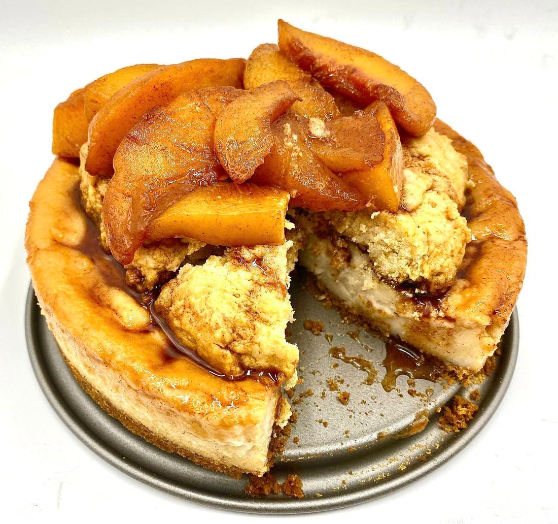 Vegan Peach Cobbler Cheesecake RECIPE!