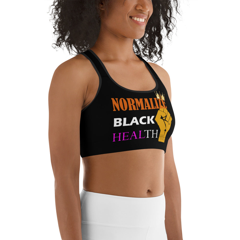 Normalize Black Health Sports bra (black) – The Big V Project