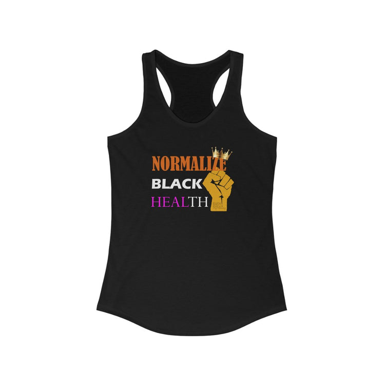 Women's Normalize Black Health Racerback Tank