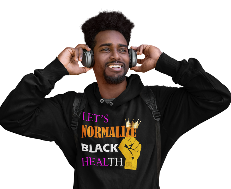 Men's Let's Normalize Black Health Hoodie (Alternative Design)