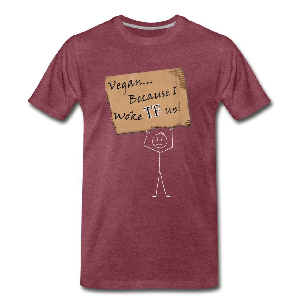 Men's Woke TF Up T-Shirt - heather burgundy