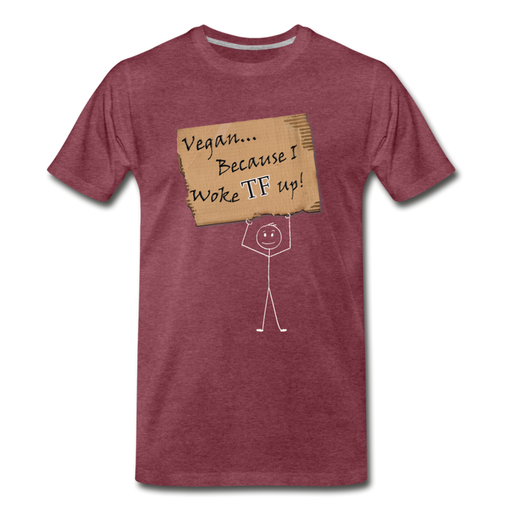 Men's Woke TF Up T-Shirt - heather burgundy