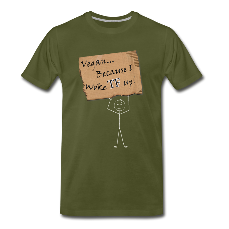 Men's Woke TF Up T-Shirt - olive green