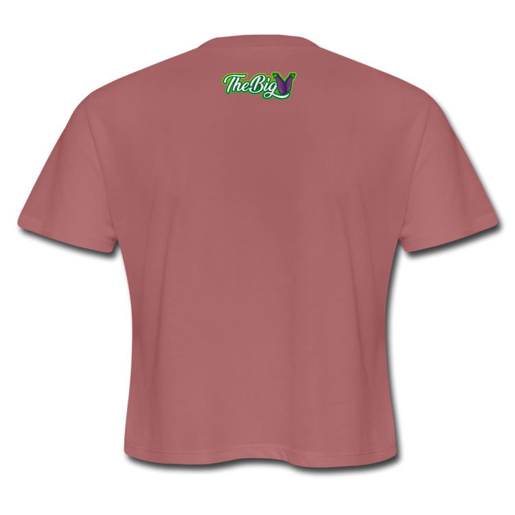 Women's Minding My Plant-Based Business Crop T-Shirt - mauve