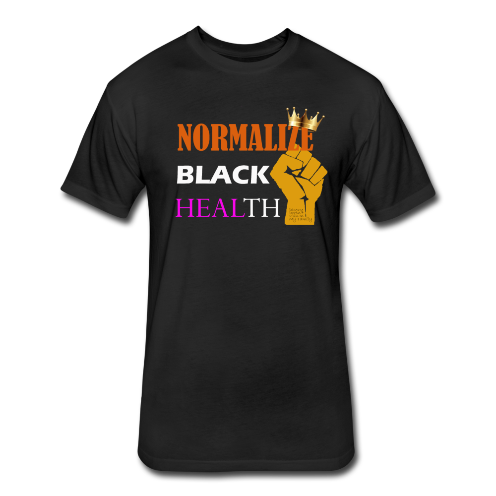 Men's Fitted Normalize Black Health T-Shirt - black