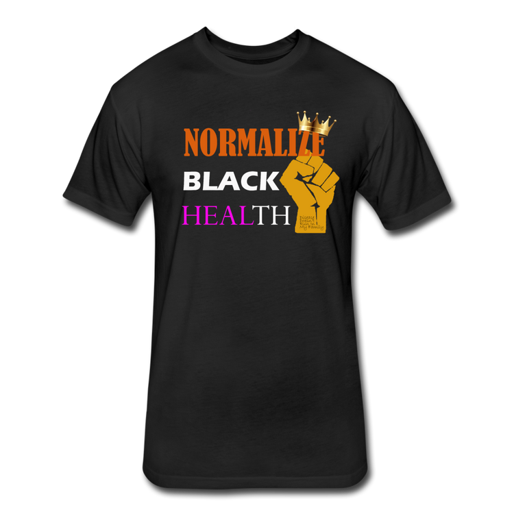 Men's Fitted Normalize Black Health T-Shirt - black