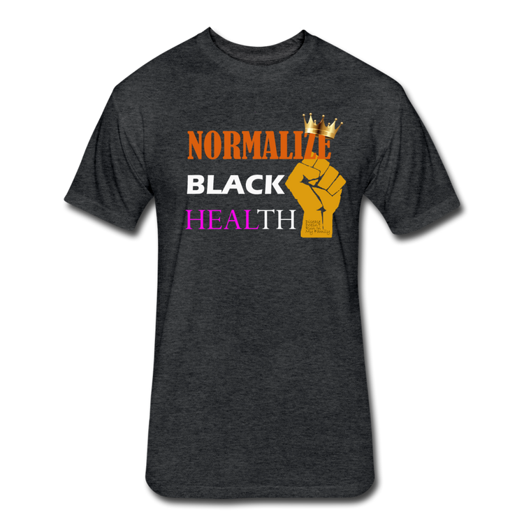 Men's Fitted Normalize Black Health T-Shirt - heather black