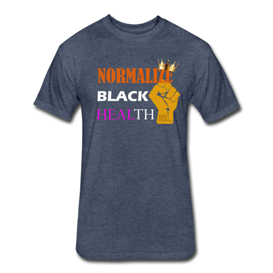 Men's Fitted Normalize Black Health T-Shirt - heather navy