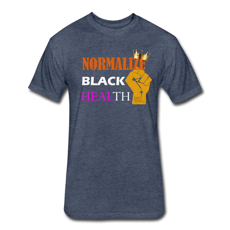 Men's Fitted Normalize Black Health T-Shirt - heather navy