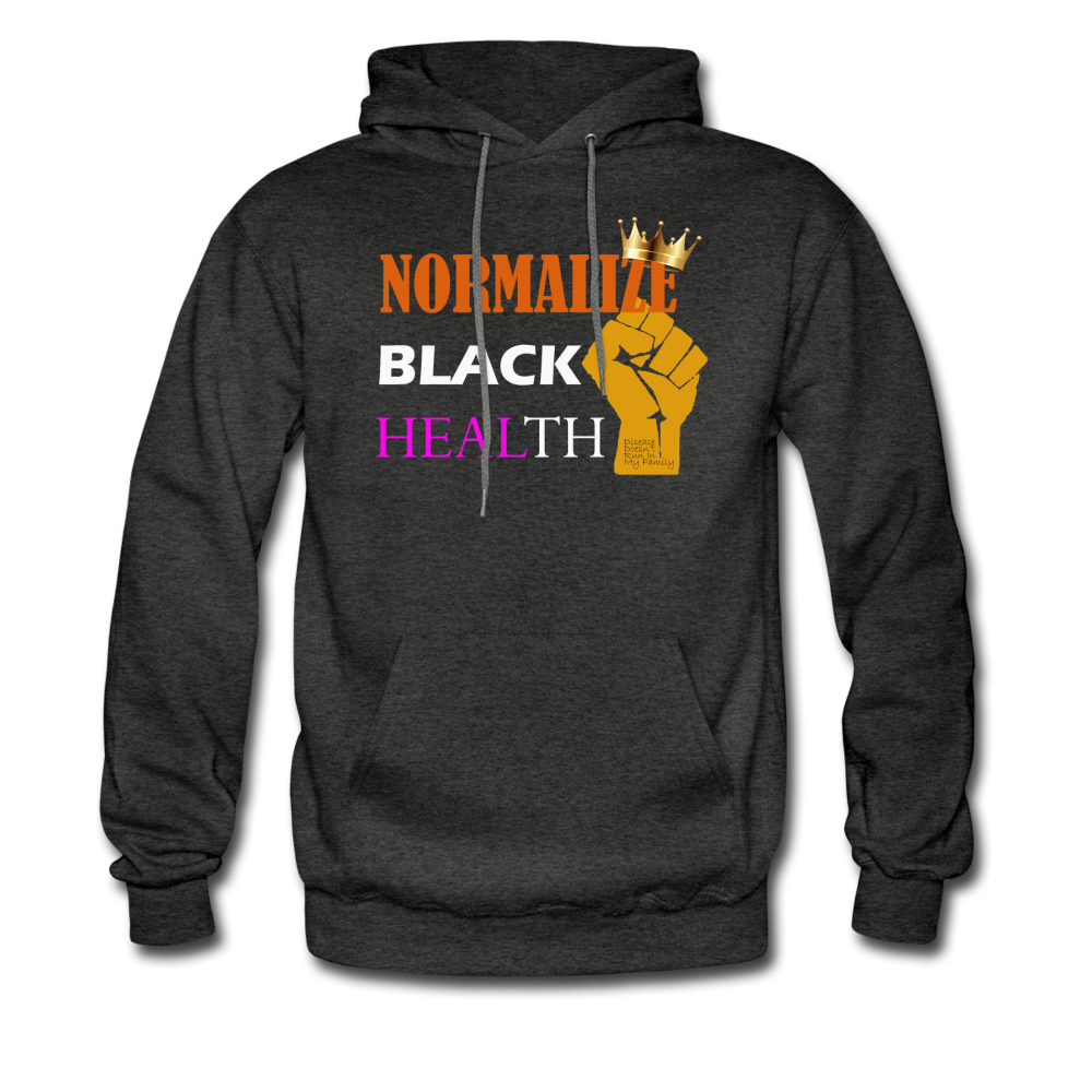 Men's Let's Normalize Black Health Hoodie (Alternative Design) - charcoal gray