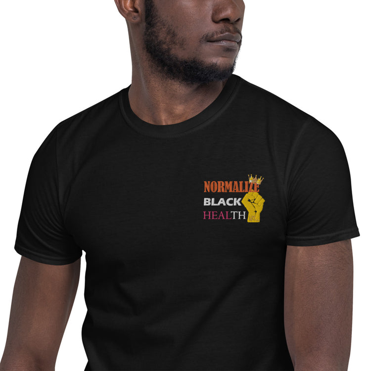 Unisex (Embroidered) Normalize Black Health T-Shirt