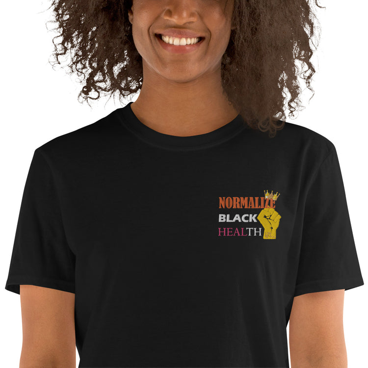 Unisex (Embroidered) Normalize Black Health T-Shirt